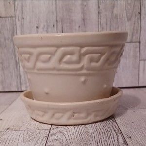 3" Vintage McCoy Greek Key Planter